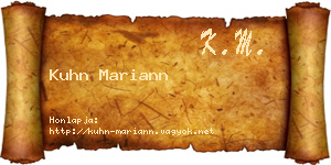 Kuhn Mariann névjegykártya